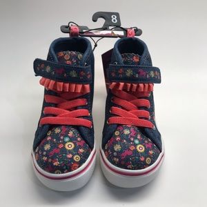 Spirit Toddler Untamed Girl Denim Floral Decorated Hightop Sneaker Size 8